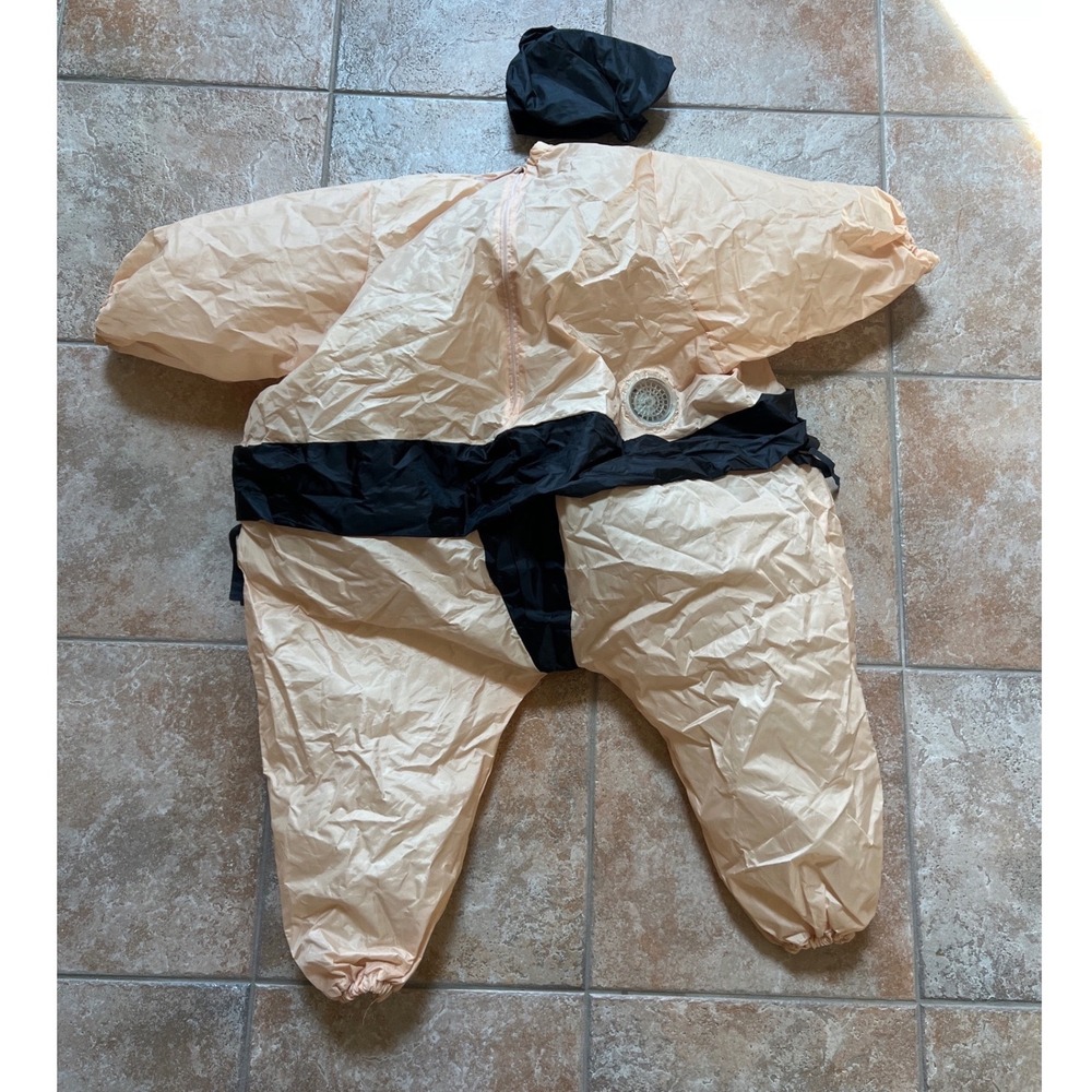 Spirit Halloween Sumo Inflatable Costume Kids Tan Black Blow Up Suit One Size - Picture 3 of 7